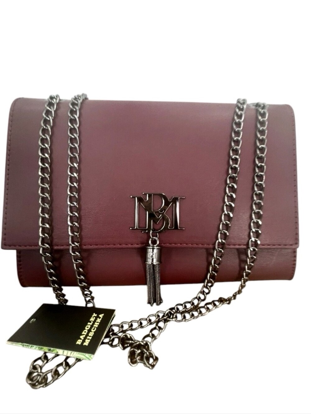 BADGLEY MISCHKA NWT Metal Fringe Wine Crossbody